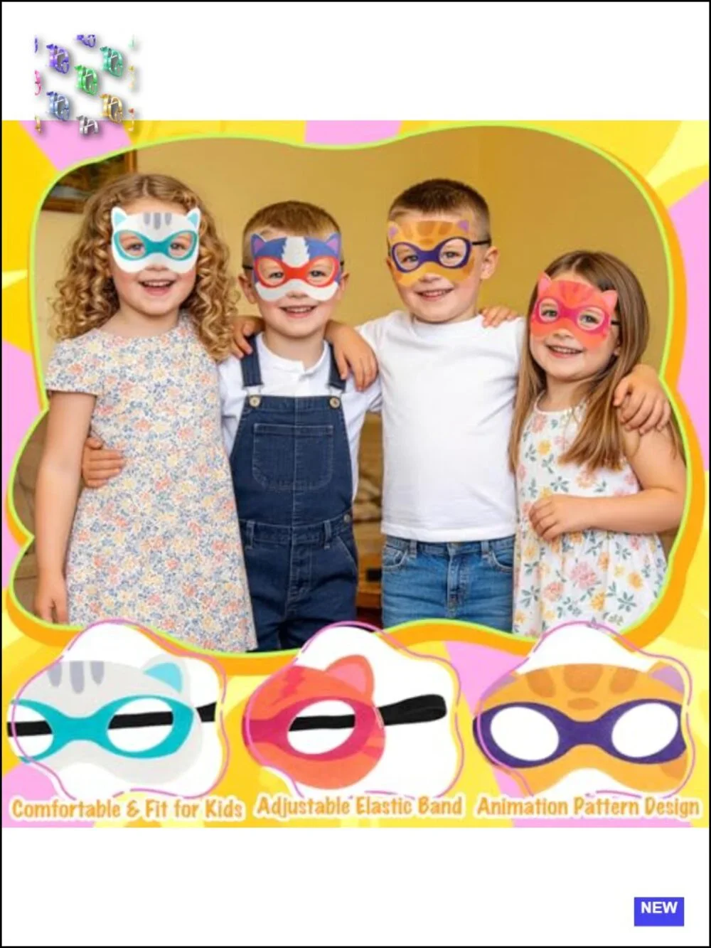 Kids Kitties Cape Costume Set with Masks & Finger Lights Dress Up Play